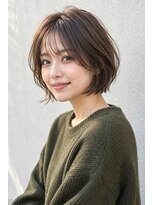 フレイムス ヘアアンドリラックス 大宮東口店(Frames)&nbsp;ショートボブ髪型20代30代40代50代前髪あり前髪なし面長丸顔大宮