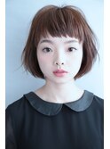 ショートバングのショートボブ×クールアッシュ
