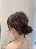 モコモコカジュアルお団子スタイル
