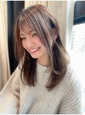 学割U24 韓国風 ウルフ フェイスレイヤー 顔周り 前髪 410