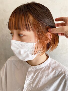 アイティー バイ アルバム 浦和店(IT by ALBUM) インナーオレンジ_ホ外ハネボブセクションカラー_ba385621