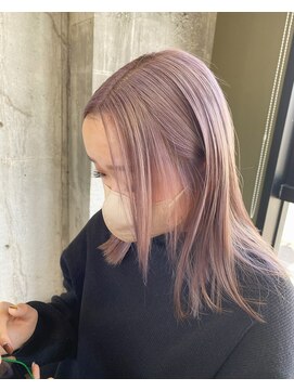 ガルボ ヘアー(garbo hair) ハイトーンピンクベージュ高知美容院10代20代