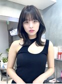 ミディアムレイヤーカット/くびれヘア/20代30代/インナーカラー
