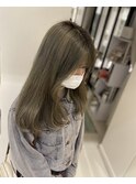 顔周りレイヤーカット×オリーブベージュ