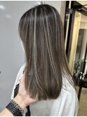 ハイライトカラー ダークグレージュ ケアブリーチ