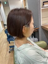 ブロッサム 東中野店&nbsp;大人可愛い艶カラーカーキベージュブラウンミニウルフショート