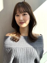 ロンドイディールバンダイ 新潟万代(Lond ideal) 前髪イメチェンアンブレラカラーウェーブパーマ風こなれミディ