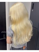 11169ホワイトブロンド韓国風巻きワンホンヘアホワイトアッシュ
