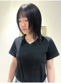 【吉田江梨】顔周りレイヤー透明感カラー大人可愛い前髪カット