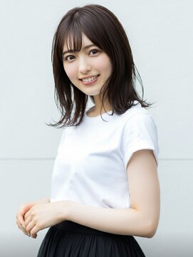 ファクトリーファイブ(Factory5) 小顔外ハネミディアムアッシュ20代30代40代くびれミディ韓国ヘア