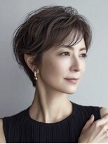 ハーツ(Heart's)&nbsp;白髪ぼかし脱白髪染め似合わせショートボブ40代50代60代