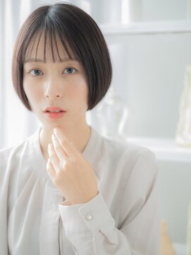 カバーヘア 上尾西口店(COVER HAIR) ダークアッシュ前下がり小顔ミニボブレイヤーc8上尾20代30代40代