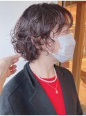 【morio原宿】40代50代ショートボブパーマ　前髪ありショート