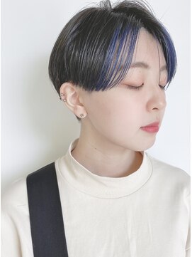 モリオフロムロンドン 原宿本店(morio from London) 【morio原宿】フェイスフレーミング　ブルー　ハンサムショート