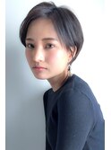 大人可愛い20代30代40代黒髪前下がりショートボブ丸みショート