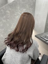 ファイブバイジエクト 堀江(FIVE by The Ect)&nbsp;裾カラー　グラデーションカラー くすみピンク ベージュブラウン