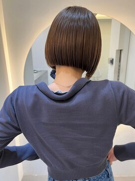 ノク(nok) ぷつっとミニボブ まろやかベージュ_大人ガーリーダークアッシュ