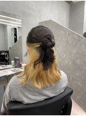 インナーカラー 抜きっぱなしブロンド ブロンドヘア 推しカラー