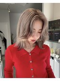 ホワイトベージュローライトミディアムレイヤー10代20代髪質改善
