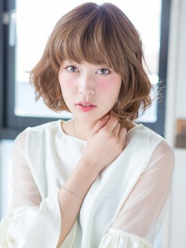トレ(TRE) TRE南流山 ミルクティーピンクのマッシュパーマボブ♪a