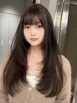 サイン 表参道(SIGN) 韓国ヘアーハッシュカットレイヤーカットグレージュブリーチ無し