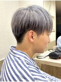 メンズカットケアブリーチシルバーカラー刈り上げ