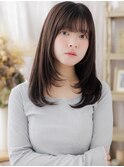 艶感ストレートロングレイヤーくすみカラーa戸頭20代30代40代