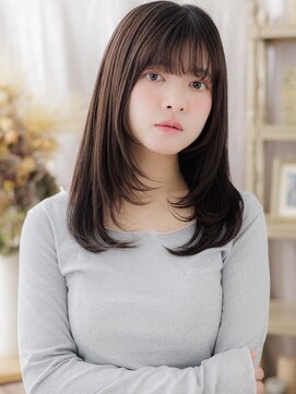 カバーヘア イヴ 戸頭店(COVER HAIR EVE) 艶感ストレートロングレイヤーくすみカラーa戸頭20代30代40代