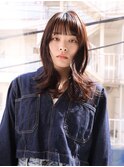 外ハネレイヤー/ミックスカール/耳かけ/ミディアム/表参道