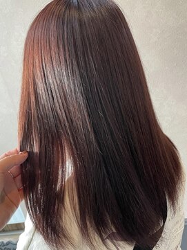 カミケン 清明店(kamiken.) ピンクブラウン美髪ツヤ大人可愛いストレート【カミケン清明店】