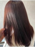 ピンクブラウン美髪ツヤ大人可愛いストレート【カミケン清明店】
