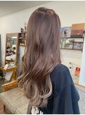 札幌30代髪型　白髪ぼかしハイライト　ラベンダーベージュ