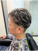 ツーブロックフェード×ホワイトメッシュ