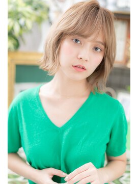 カバーヘア ブリス 戸田公園西口店(COVER HAIR bliss) 外国人風シアカラー前下がり外ハネミディa戸田公園10代20代30代