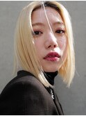 ハイトーンボブ_金髪ブロンド_ビタミンカラー