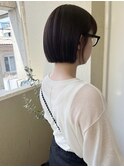 "久保田"切りっぱなしぷつっとボブ耳かけ前髪カット