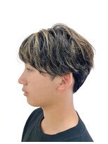 黄ぐまくん美容室 メンズ ショートレイヤー