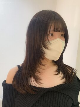 ロンドエニカ 大宮(Lond enika) ウルフアッシュカラーハイレイヤーロンググレーベージュ[大宮]