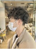 王道メンズショート☆無造作ツイストパーマセンターパート