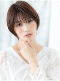 大人かっこいいアースカラー髪質改善ショートｊ古河20代30代40代