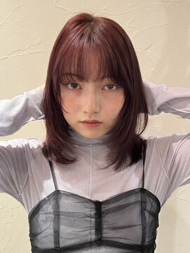 ベル 銀座並木通り店(Belle) ミディアムレイヤー×チェリーブラウンカラー