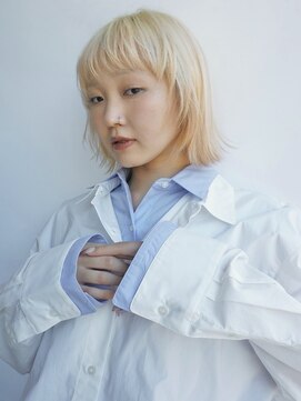 カナン(CANAAN) 小顔　ボブルフ　ブロンドカラー　抜きっぱなし