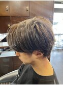 センターパート×ハイライトスタイル