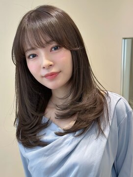 ノイ 銀座(noi) 顔周りレイヤーカットくびれヘアミルクティーベージュカラー韓国