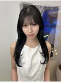 ブルーブラック×盛れるお顔周りカット