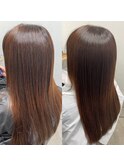 縮毛矯正で作るミディアム艶髪