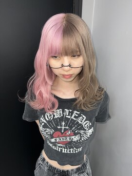 ギミックパシャ(GIMMICK pasha) ホワイトピンク×透明感ブラウン