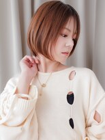 カバーヘア 上尾西口店(COVER HAIR)&nbsp;艶髪ダスティピンク前下がり切りっぱなしボブbs上尾20代30代40代