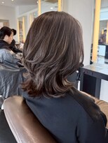 ソシエ 福岡岩田屋店 アッシュスモーキーブラウン×フェミニンミディアム