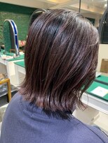 リアン(Lien)&nbsp;Lien☆エアータッチバレイヤージュグレイピンク×小顔外ハネボブ